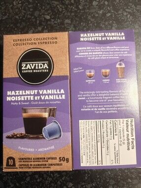Zavida Hazelnut Vanilla Coffee Capsules
